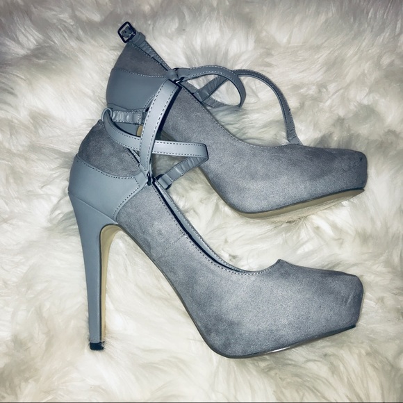 Grey platform strappy heels - Picture 2 of 6